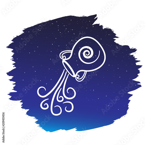 Zodiac sign - aquarius. Vector illustration