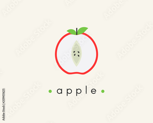 Flat half apple icon