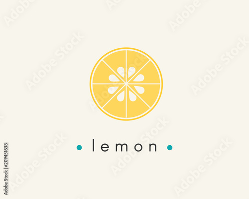 Flat lemon icon