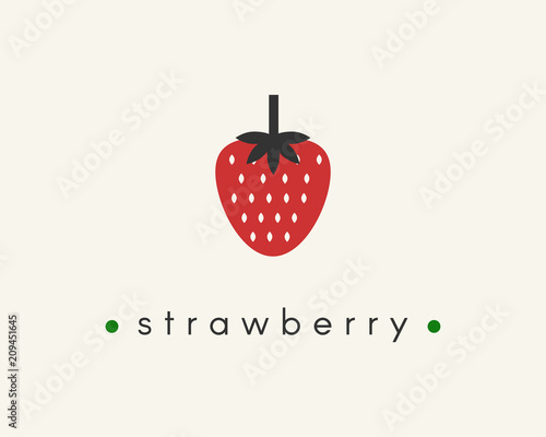 Flat strawberry icon