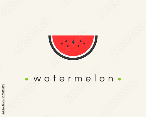 Flat watermelon icon