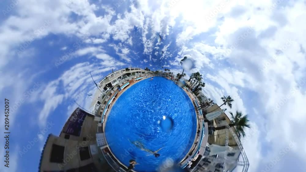 large pool with clear water spherical panorama large pool with clear water spherical panorama