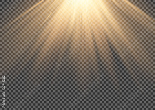 Light flare special effect with rays of light and magic sparkles. Glow transparent vector light effect set, explosion, glitter, spark, sun flash.