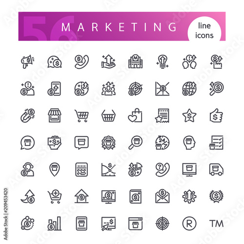 Marketing Line Icons Set