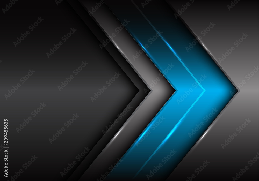 Abstract blue dark gray metal arrow design modern futuristic background vector illustration.