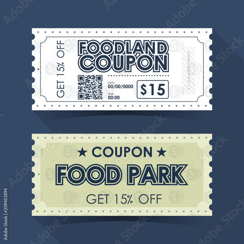 Coupon Ticket Card. Retro Vintage Template Design. Vector illustration