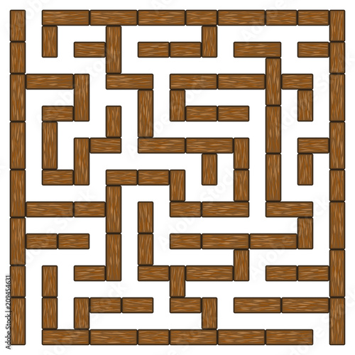 Wood square maze 10x10