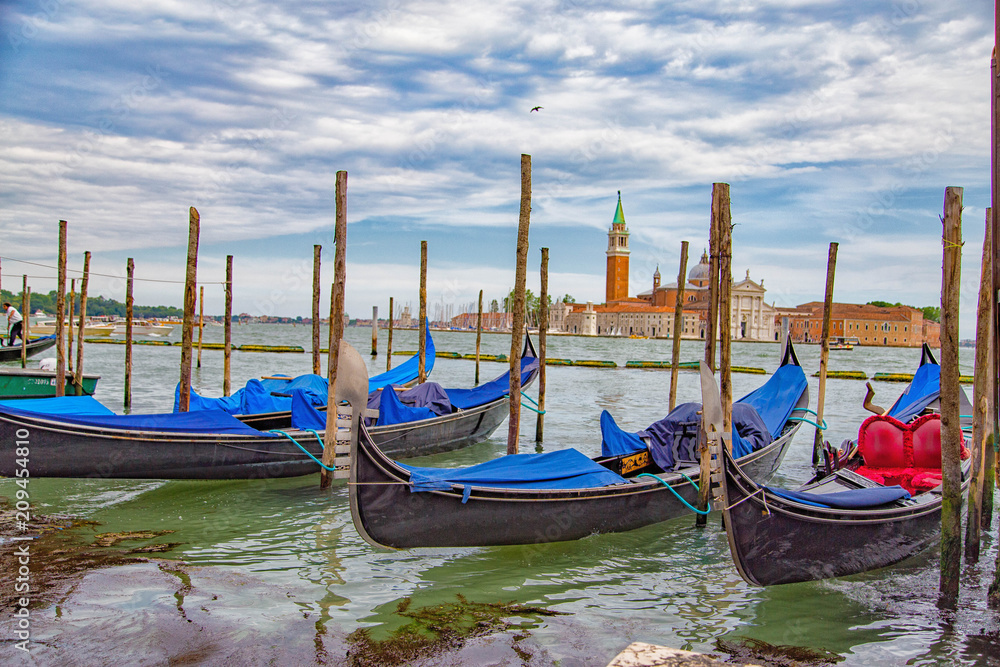 Gondolas in the Canal Grande of Venice
