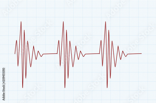Heart line graph. vector illustration