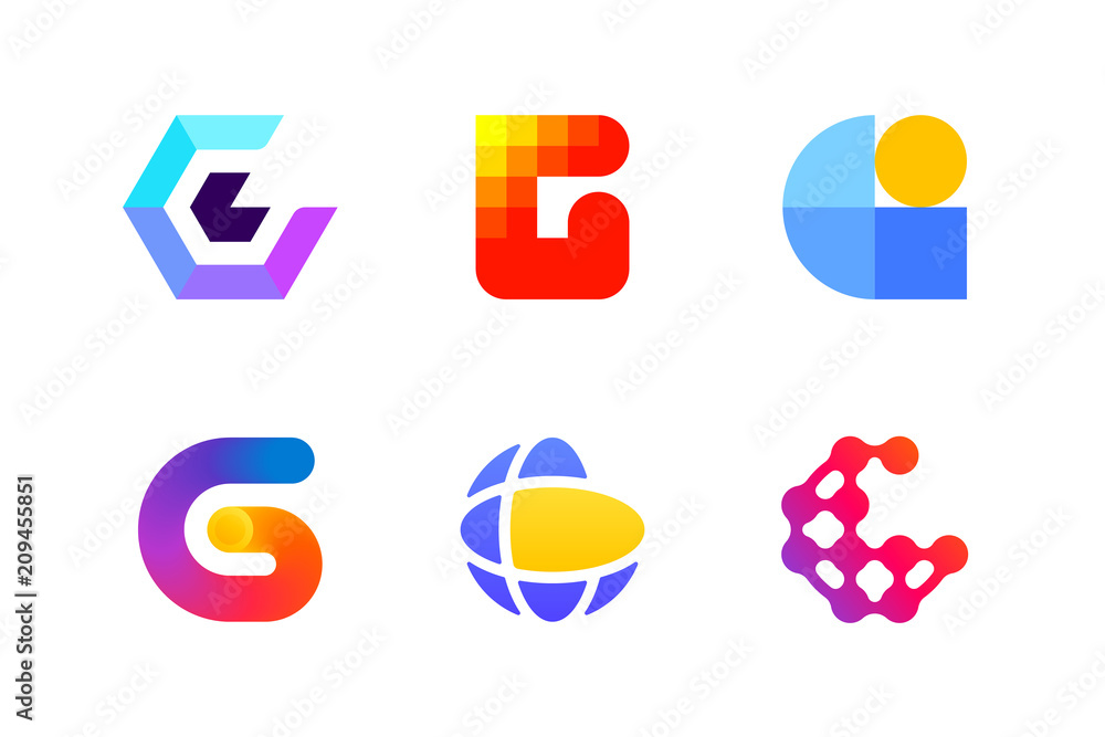 Modern logo template or icon of abstract letter G for global cryptocurrency and blockchain industry Modern logo template or icon of abstract letter G for global cryptocurrency and blockchain industry