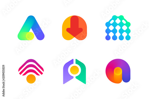 Modern logo template or icon of abstract letter A for accounting and auditing industry