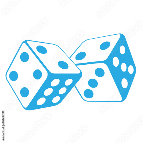 Dice - two gambling cubes, casino roulette concept