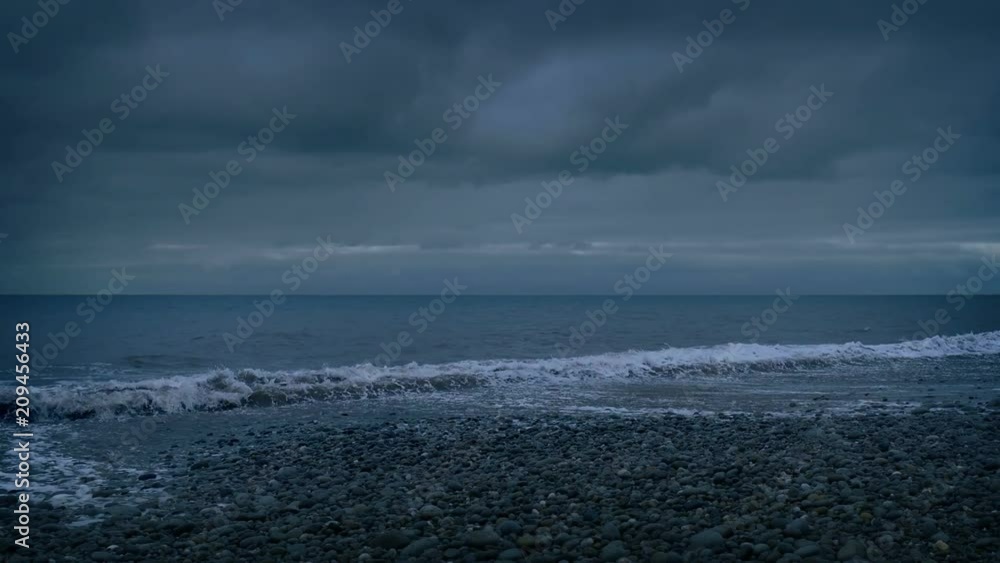 Cloudy Beach Shore In The Evening Cloudy Beach Shore In The Evening