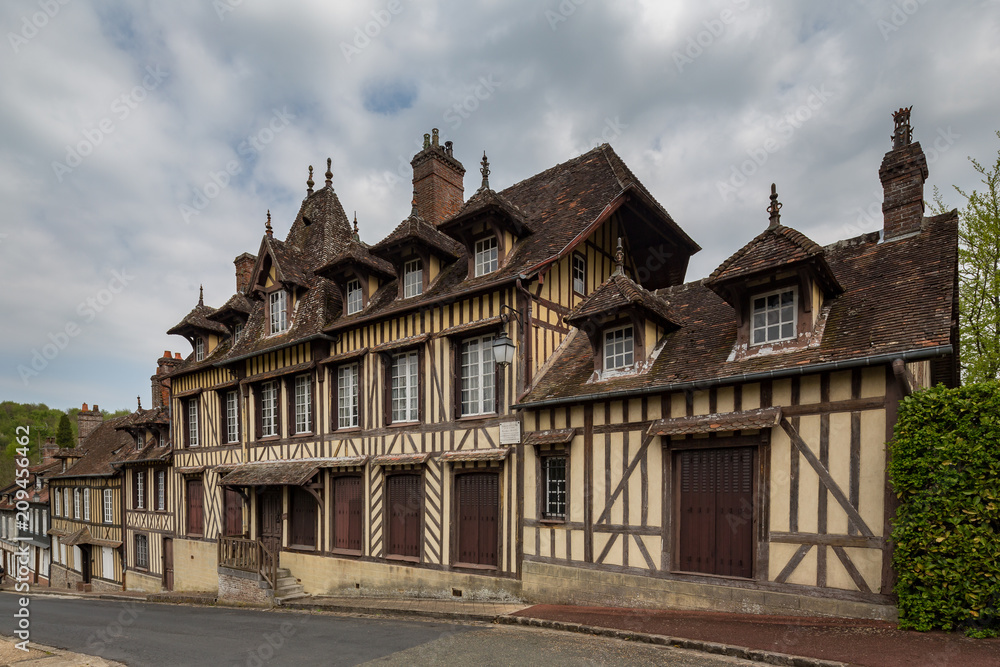Timber framed house where the composer Maurice Ravel lived in Lyons la foret,  Haute Normandy, France Stock Photo