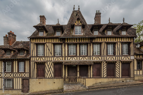 Timber framed house where the composer Maurice Ravel lived in Lyons la foret, Haute Normandy, France