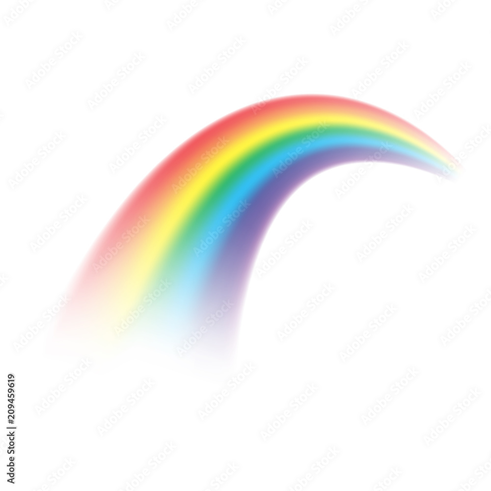 Rainbow realistic on transparent background. Vector isolated rainbow