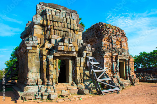 Mysterious old ancient Phnom Krom temple on the hill near Siem Reap, Cambodia photo