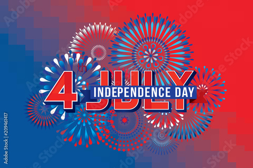 Vector illustration of  firework effect symbolizing 4th of July independence day celebrations.
