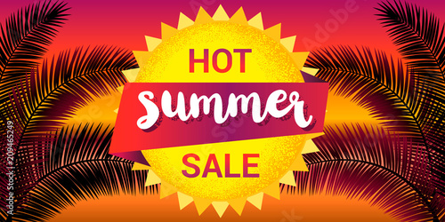 Summer sale banner design template.