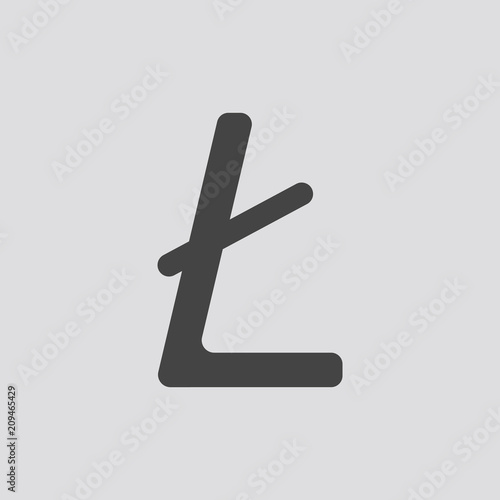LiteCoin crypto currency icon, Vector