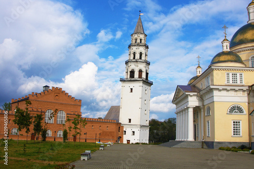 Leaning Tower of Nevyansk and ortodox church? Russia