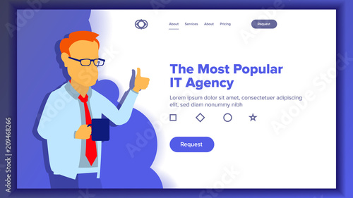 Landing Website Page Vector. Business Website. Web Page. Landing Design Template. Processes And Office Situation. Support Solution. Group Meeting. Product Testimonial. Illustration