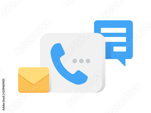 Call Message Email Icon Vector