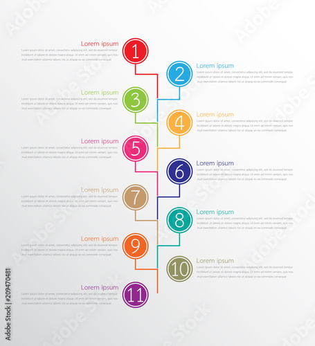 Vector infographic templates used for detailed reports. All 11 topics.