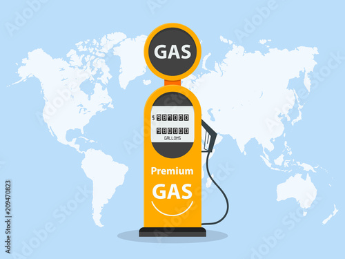 Retro Gas Pump Vector Icon