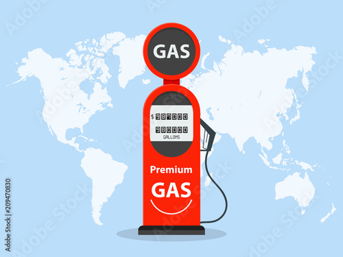 Retro Gas Pump Vector Icon