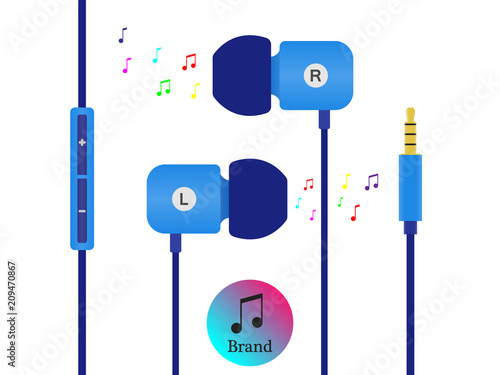 Headphones In ear style Vector Icon