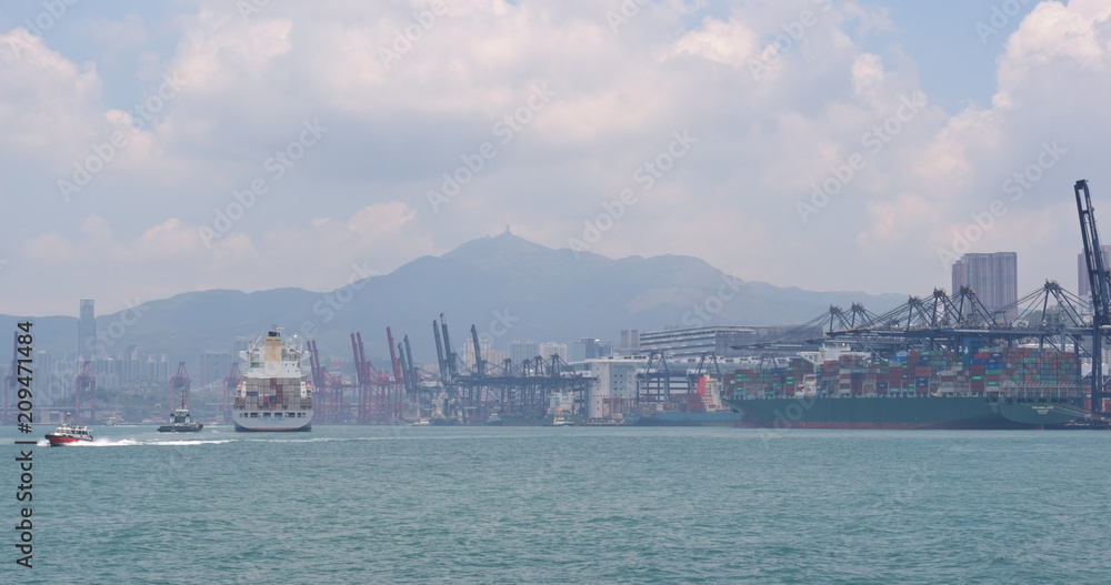 Kwai Tsing Container Terminal in Hong Kong