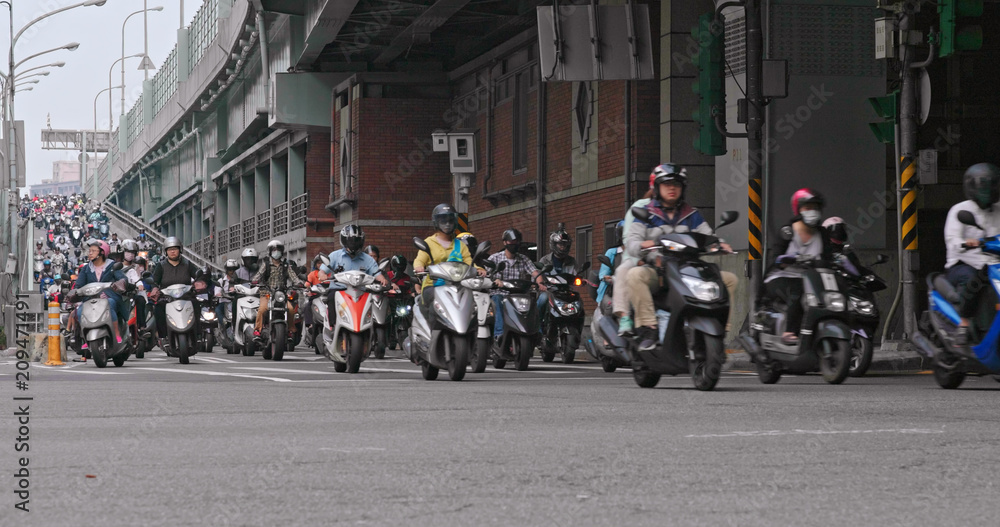 Motorbike traffic in taipei city Motorbike traffic in taipei city