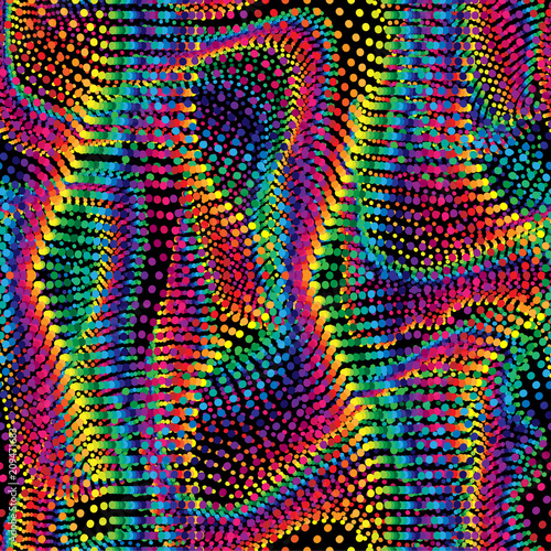 Abstract geometric seamless pattern. Rainbow stripes point . illustration.