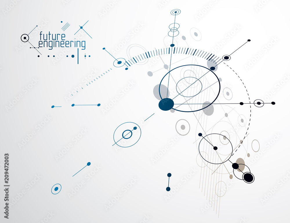 Vector industrial and engineering background, future technical plan. Abstract blueprint of mechanism, mechanical scheme. Vector industrial and engineering background, future technical plan. Abstract blueprint of mechanism, mechanical scheme.