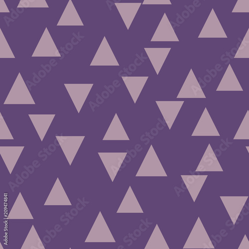 Violet geometric background with triangles. Seamless pattern. Fashionable color. Vector illustration 
