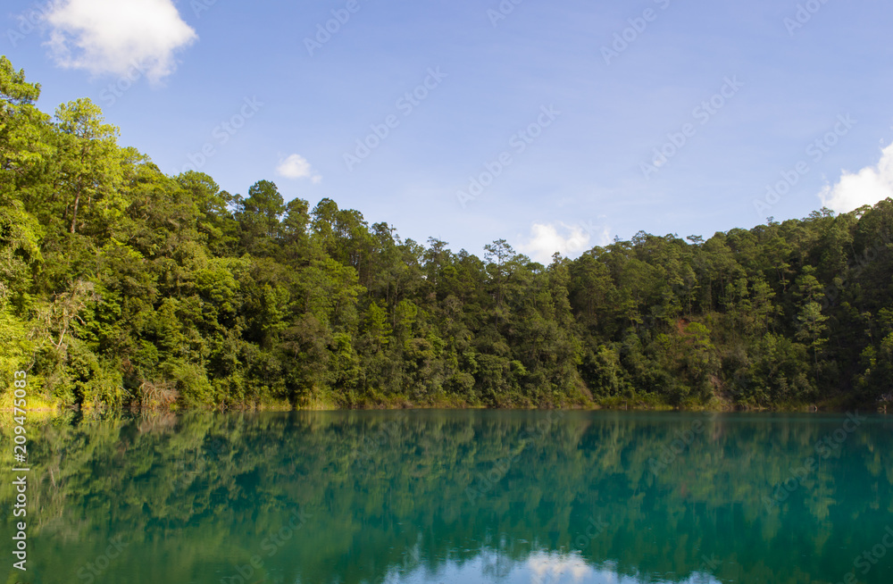 Lake with blue water and clear sky Lake with blue water and clear sky
