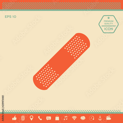Medical  plaster, adhesive bandage icon