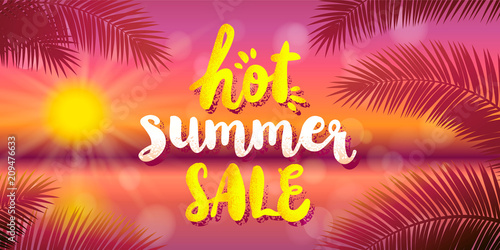 Summer sale banner design template.