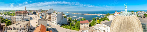Aerial panorama of the old town in Constanta, Romania. Constanta, founded as a colony almost 2600 years ago, is the oldest attested city in Romania. photo
