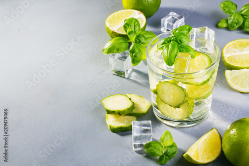 Fresh cucumber water with lime