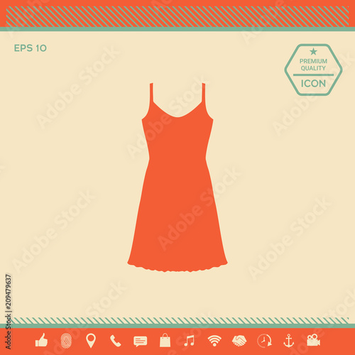 Sundress, Evening dress, combination or nightie, the silhouette. Menu item in the web design