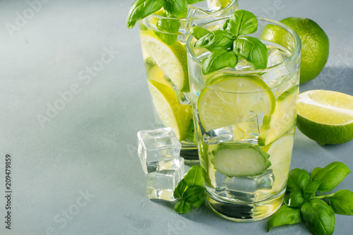 Fresh cucumber water with lime