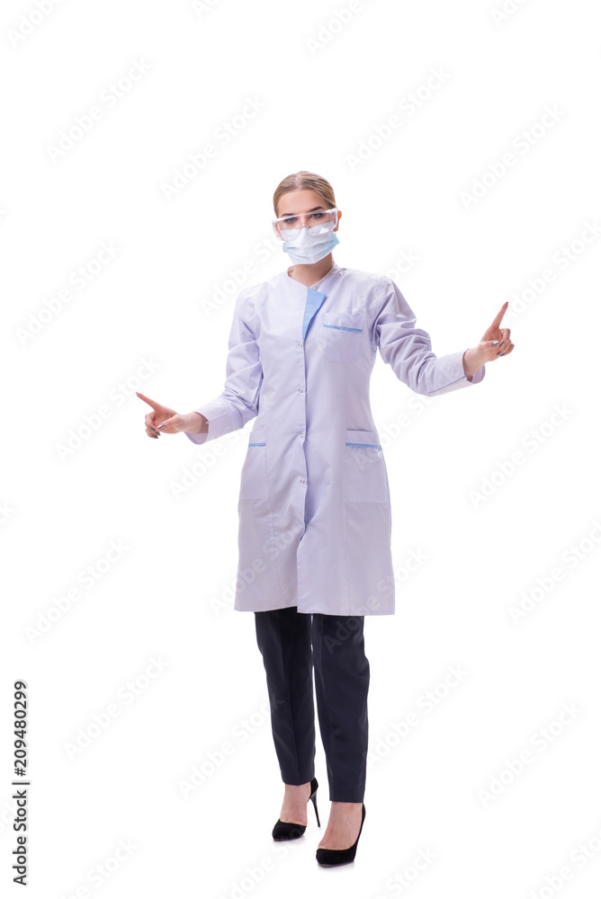 Young woman doctor isolated on white background Young woman doctor isolated on white background