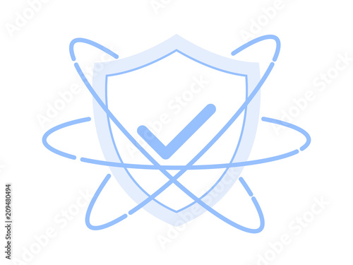 Malware Virus Protection ON Secured Shield Vector Icon