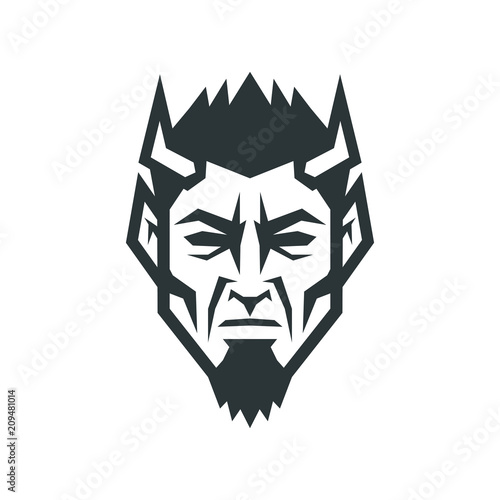 Devil head. Evil logo.