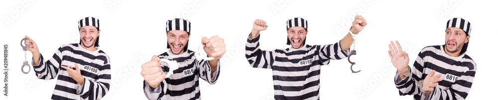 Fototapeta premium Prison inmate isolated on the white background