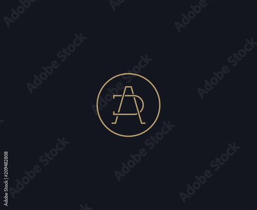 luxury letter AD logo design element