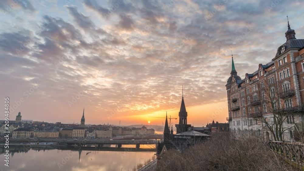 Stockholm city skyline night to day sunrise timelapse at Gamla Stan and Slussen, Stockholm Sweden 4K Time Lapse Stockholm city skyline night to day sunrise timelapse at Gamla Stan and Slussen, Stockholm Sweden 4K Time Lapse