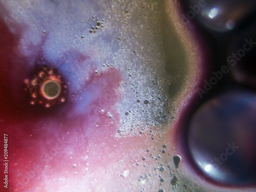 the chemical reaction of the paint with water